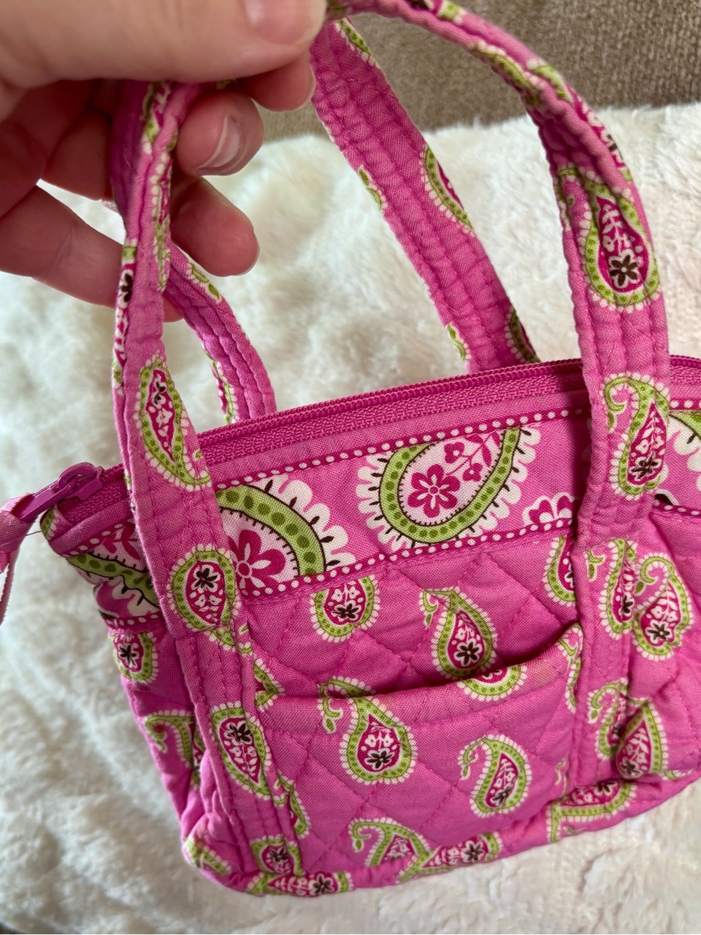 Vera Bradley RETIRED Pink Paisley Mini Tote